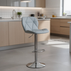 Scaun de Bar Inalt Cu Spatar KD Home Velvet Rise 360, Gri