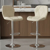Set 2 x Scaun de Bar Inalt Cu Spatar KD Home Velvet Rise 360, Crem