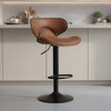 Scaun de Bar Inalt Cu Spatar KD Home® Sky Vintage, Maro