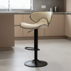 Scaun de Bar Inalt Cu Spatar KD Home Sky Vintage, Crem