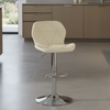 Scaun de Bar Inalt Cu Spatar KD Home Velvet Rise 360, Crem